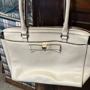 Kate Spade Cream Shoulder Bag with Bow Detail